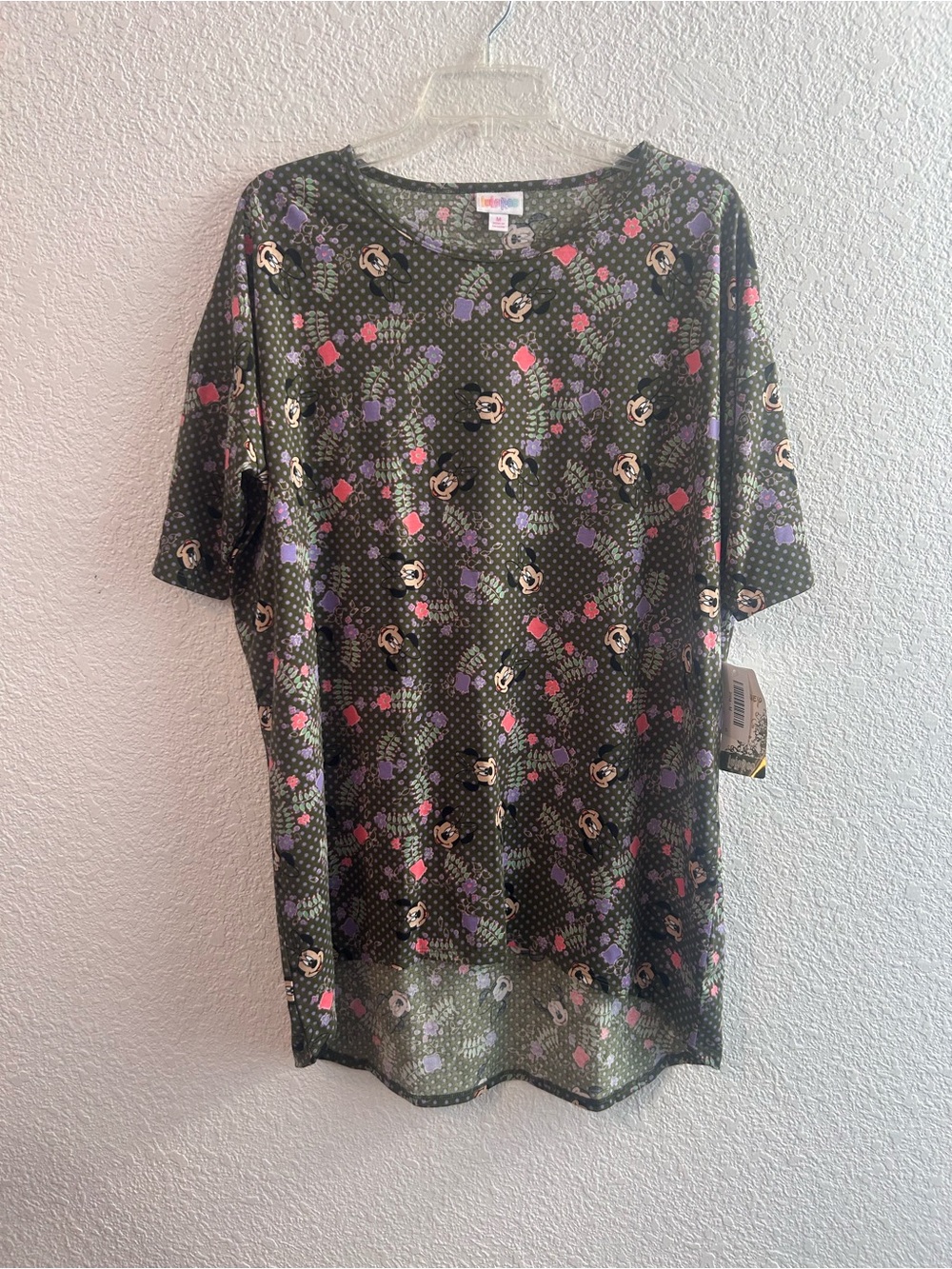 NWT Disney LuLaRoe Irma Mickey Mouse Floral Tunic Size Medium